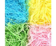 11,2oz (320 g) Papel en Tiras Hierba de Pascua Relleno de Cesta de Regalo para Accesorios de Manualidades Fiesta, 4 Colores