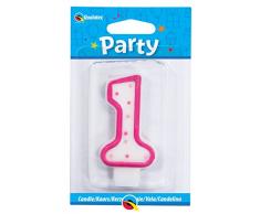 Rosa con lunares blancos números velas (0-9)