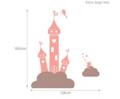Vinilos de pared princesa hada castillo en las nubes (extra grande)