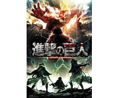 Grupo Erik Editores Poster con diseño Attack On Titan Season 2 Key Art, Madera, Varios, 65 x 3.5 x 3.5 cm
