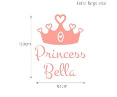 Vinilos de pared princesa de corona personalizado (extra grande)