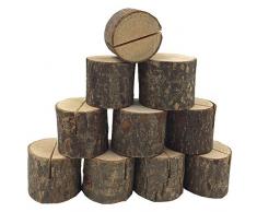 SODIAL Sostenedor de tarjeta de madera de lugar de boda Soporte de numero de mesa para decoraciones de fiesta casa Paquete de 20