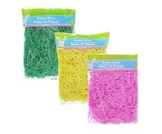 linjunddd 3pcs plástico Cesta de Pascua Hierba Reutilizable destrozado la Hierba de Pascua para los Bolsos del Regalo de Boda de la Cesta de Relleno - Rosa Amarillo Verde