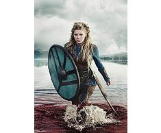 Desconocido Vikingos Serie de TV Póster Foto Series Art Katheryn Winnick Lagertha 001 (A5-A4-A3) - A4