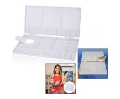 Xrten Paletas de Pintura de Plástico vacia Plegable con 33 Compartimentos para Pintura Acuarela, Blanco