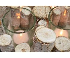 CHICCIE 4 Madera Rama Portavelas Ø 25cm - Corona de adviento Candelero Navidad Estilo rústico Natural Decoración