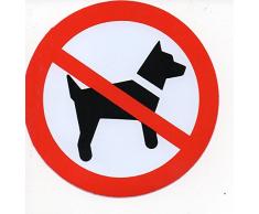 Prohibido – Perros Animales – Pegatina para pantalla Diámetro 100 Mm, redondo