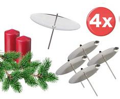 TK Grupo Timo Klingler 4 x para vela Plato Corona de Adviento Conector Vela Conector para corona de Adviento Navidad Corona de Adviento plana con mandril