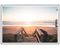 Panorama® Póster con Paspartú Paseo en el Mar 30 x 21 cm | Impreso en Papel 250gr | Póster Pared | Cuadros Paisajes | Póster Naturaleza | Cuadros Decoración Salón y Dormitorio