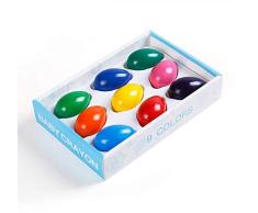 Kesote 9 Crayones de Huevo para Niños Lápices de Colores de Pintura para Colorear de Dibujo Regalo de Pascua (9 Colores)