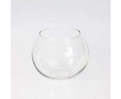 INNA-Glas Pecera - Jarrón esférico de Cristal Tobi, Transparente, 12cm, Ø 14cm - Recipiente de Vidrio - Pecera Decorativa