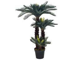 Tidyard Planta Artificial Palmera CICA con macetero 125 cm Verde