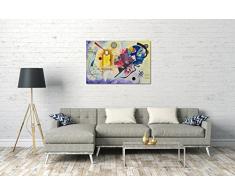Wassily Kandinsky - Amarillo-Rojo-Azul (1925), 80 x 60 cm (varios tamaños disponibles), Impresión de la lona enmarcada en el marco de madera genuino y listo para colgar, impresión de alta calidad hecha a mano. Estilo: Pintura
