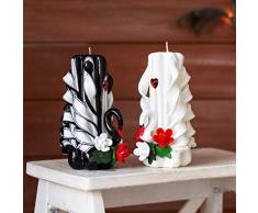 Par de cisnes para decoraciones de bodas o regalos para el día de la madre: vela inusual de Pascua, decoración navideña, vela de la unidad para la ceremonia de la iglesia