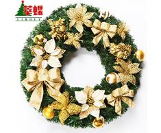Guirnaldas de Navidad estilo Coreano de ratán hotel restaurante puertas corona decoraciones de Navidad colgando tapices de pared , 3 de Oro del nudo (40cm)