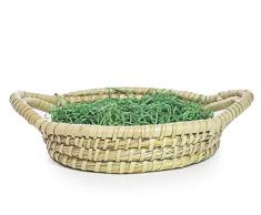 ASK - Cesta de Pascua con asa y Hierba de Pascua, Naturaleza, 18 cm