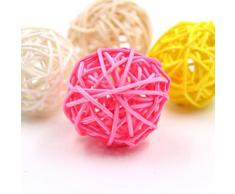 Youkara 10 PCS Decorativa de Navidad Decorativas Pelotas Madera Ratán Mimbre Bola Casa Boda Decoración Boda Fiesta Colgante (4CM)