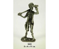 CAPRILO Set de 2 Figuras Decorativas de Metal Pirata con Espada y Catalejo. Adornos y Esculturas. Decoración Marinera para el Hogar. Regalos Originales. 5 x 4 x 11 cm.