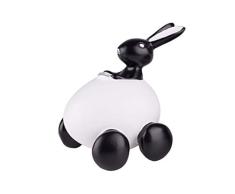 Gift Company - Figura Decorativa de Conejo de Pascua, Blanco/Negro