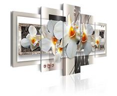 murando - Cuadro en Lienzo 200x100 cm - Abstraccion - Impresion en calidad fotografica - Cuadro en lienzo tejido-no tejido - Arte flores orquidea b-A-0042-b-n