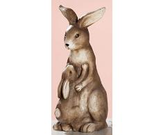 dekojohnson Figura Decorativa de Conejo de Pascua, Resistente a la Intemperie, decoración de jardín, decoración de Pascua, Color marrón, Sentado, 40 cm