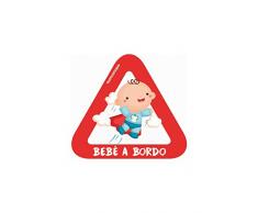 Haberdashery Online Pegatina Adhesiva Bebé a Bordo. Adhesivo vinilo para coche o moto. 16 x 14’5 cm. (1. Niño)