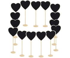 15 Pz Mini Pizarra con Soporte Tablero de Madera Tablero de Notas Decoración de Hogar para Fiesta Boda Número de Mesa/Tarjeta de Lugar el Establecimiento de DecoraciónLa Decoración de Restaurantes