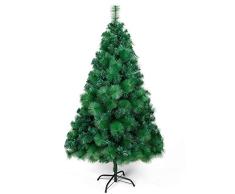 OZAVO Árbol de Navidad Blanco Artificial de Picea(Verde,120cm,300 Ramas),Decoración Navideña,Flocado con Copos de Nieve,Maxi-Relleno PVC Abeto,Soporte Metálico