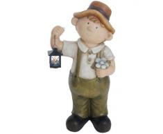 Naeve Leuchten 5096416 Simon - Figura decorativa (70 x 23,6 x 33,5 cm), diseño de niño con lámpara, multicolor