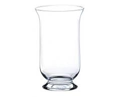 INNA-Glas Portavelas de Cristal - Florero Lea, Transparente, 25cm, Ø 15cm - Florero de Vidrio - Vaso para Velas