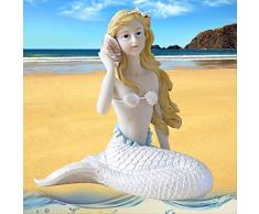 ZAAQ Estatua Regalos Adornos Decorativas del hogar Belleza Sexy Sirena Artesanías Animales Figuras de Resina Jardín de Hadas Miniaturas Estatua Decoración de Acuario