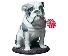 LLADRÓ Figura Perro Bulldog con Piruleta. Figura Perro Bulldog de Porcelana.