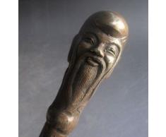 YUNHAO Rara estatua de latón chino tallado Dragon Longevity God Shoehorn