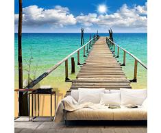 Fotomural 150x105 cm ! Papel tejido-no tejido. Fotomurales - Papel pintado naturaleza paisajes sol playa puente c-A-0060-a-a