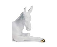 LLADRÓ Figura La Mula En Belén. Lustre Oro. Figura Mula (Belén) de Porcelana.