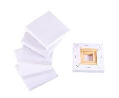 NBEADS Mini Lienzo, 6 Unidades 10x10cm Mini Panel Lienzo Marco de Madera Tablero de Pintura para Dibujar Decoración de Arte Y Regalo de Manualidades DIY