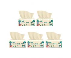 Deajing Papel Higienico, Papel de Baño, Toallas de Papel Pañuelos de Papel Suave y Sedoso Papel Higiénico de Pulpa de Madera Nativa Multifold Toallas de Mano sin Blanqueador (5PCS)