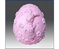 La Sra. Conejo de Pascua huevo – 3d jabón/vela/polímero/arcilla/porcelana fría moldes de silicona (