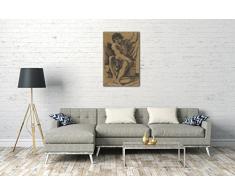 Printed Paintings Impresión Sobre Lienzo (60x80cm): Guercino - Hombre Joven Desnudo Sentado en Vi