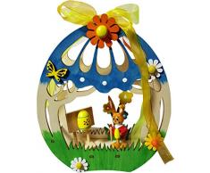 Pascua LED Habitación Decoración Ventana Decoración Pascua de madera. iluminado 15 X 4,5 X 18,5 cm primavera decoración conejo Figura (75732 a)