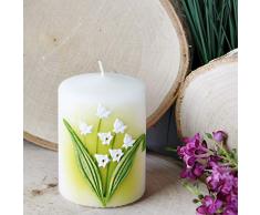 Álbum de Madera, Vela de Pared, Vela de Pascua, Vela de Cera, Lirio del Valle, Hecha a Mano