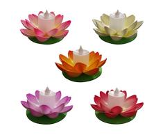 Mobestech 10pcs flotante Lotus Light LED que desea agua lirio vela linternas decoración para fiesta en la piscina Fiesta