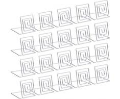 TOOGOO 20 Piezas Portatarjetas de Lugar de Alambre Soporte de Tarjeta de Metal Soporte Nombre de la Boda Place Place para Bodas, Cenas, Carteles de Comida Plateados