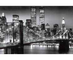 Empire 105530 Nueva York - Póster de Manhattan y del puente de Brooklyn en blanco y negro (91,5 x 61 cm)