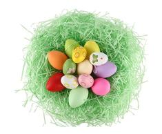 300 g Relleno de Papel Verde Papel en Tiras de Pascua Relleno de Hierba de Cesta para Pascua Envoltura de Regalo Manualidades