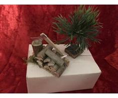 Rossi Color Rosa Belén Accesorios, Klotz Carnicero con Hacha y algodón para Figura Tamaño 10 – 12 cm