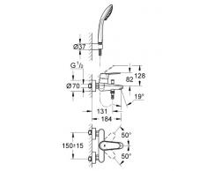 Grohe Eurodisc C Batería para bañera con conjunto de ducha Ref. 33395002