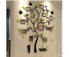 ST4U Árbol 3D de la Etiqueta engomada de acrílico álbum de Fotos para Etiqueta de la Pared Forma del árbol de Vinilo Decorativo Decoración Cartel de la Pared Que cuelga Negro