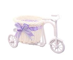 LSBXWL Sostenedor del Soporte de Almacenamiento de Bicicletas 1pcs Rattan Planta florero Canasta de la Bicicleta Diseño Organizador Cesta de la Flor Pot (Color : NO.3)