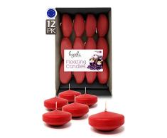 Hyoola Premium Velas flotantes Rojas 7,6 cm – 8 Horas – 12 Unidades – Fabricado en Europa